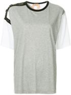 Nº21 Embellished Shoulder T-shirt - Grey