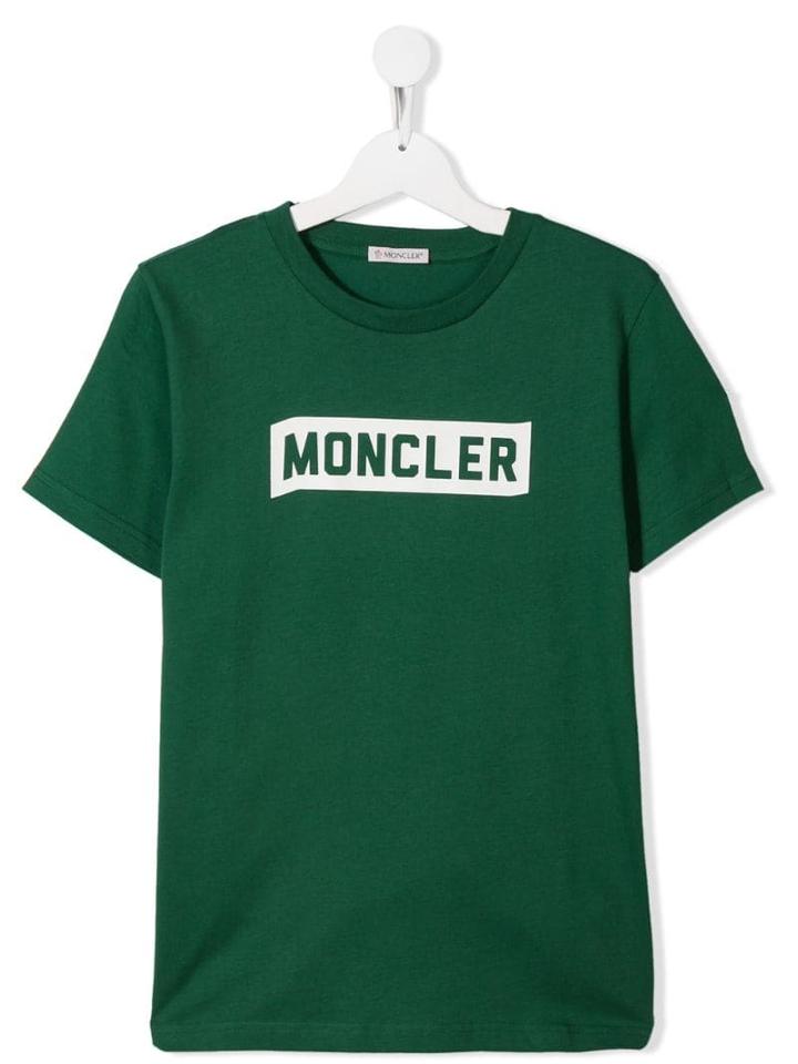 Moncler Kids Logo Print T-shirt - Green