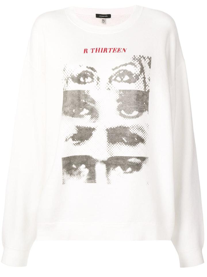 R13 Eye Print Sweatshirt - White