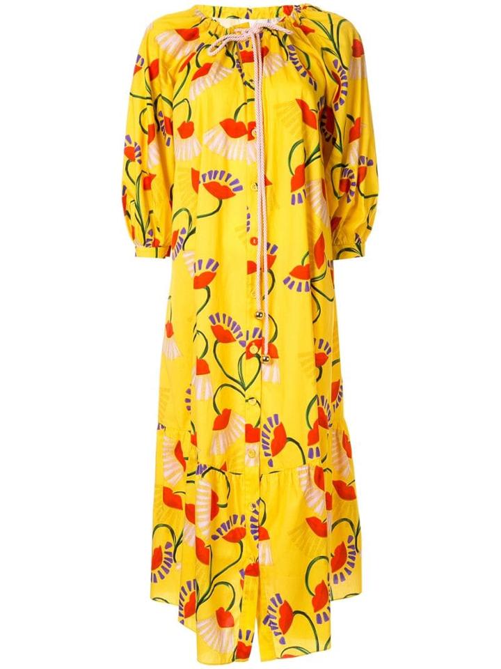 Borgo De Nor Floral Oversized Dress - Yellow