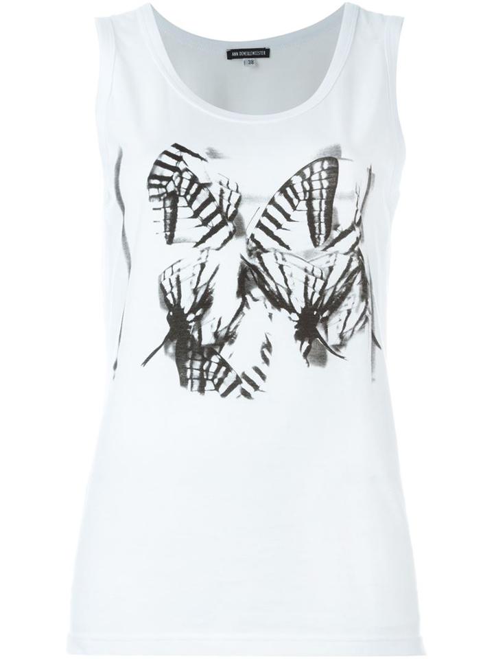 Ann Demeulemeester Blanche Butterfly Print Tank Top