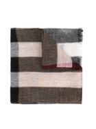 Burberry Kids - Striped Scarf - Kids - Linen/flax - One Size, Nude/neutrals
