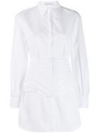 Danielle Guizio Ruched Shirt Dress - White