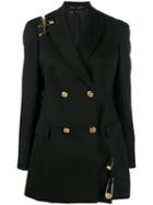 Versace Safety Pin Double-breasted Blazer - Black