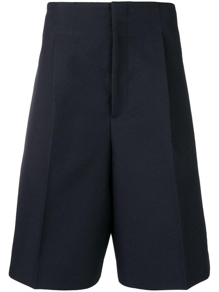 Jil Sander Flared Wide Leg Tailored Shorts - Blue