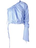 Georgia Alice Crescent One Shoulder Shirt, Women's, Size: 10, Blue, Cotton