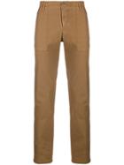 Pt01 Washed Effect Slim-fit Trousers - Brown
