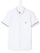 Armani Junior Logo Embroidered Shirt - White