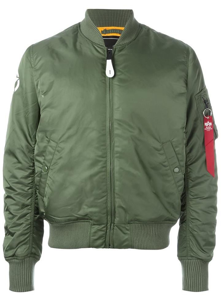Alpha Industries Classic Bomber Jacket, Men's, Size: Large, Green, Polyester/polyamide