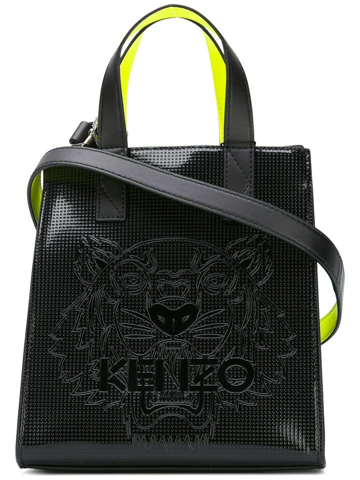 Kenzo - Neon Panel Tote - Women - Pvc - One Size, Black, Pvc