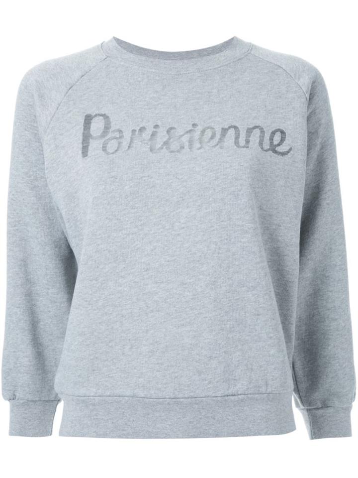 Maison Kitsuné Parisienne Sheer Sweatshirt, Women's, Size: S, Grey, Cotton/polyester