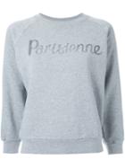 Maison Kitsuné Parisienne Sheer Sweatshirt, Women's, Size: S, Grey, Cotton/polyester
