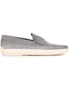Tod S Penny Loafers, Men's, Size: 9.5, Grey, Leather/rubber