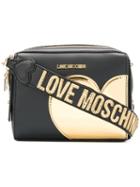 Love Moschino - Heart Patch Shoulder Bag - Women - Polyurethane - One Size, Black, Polyurethane