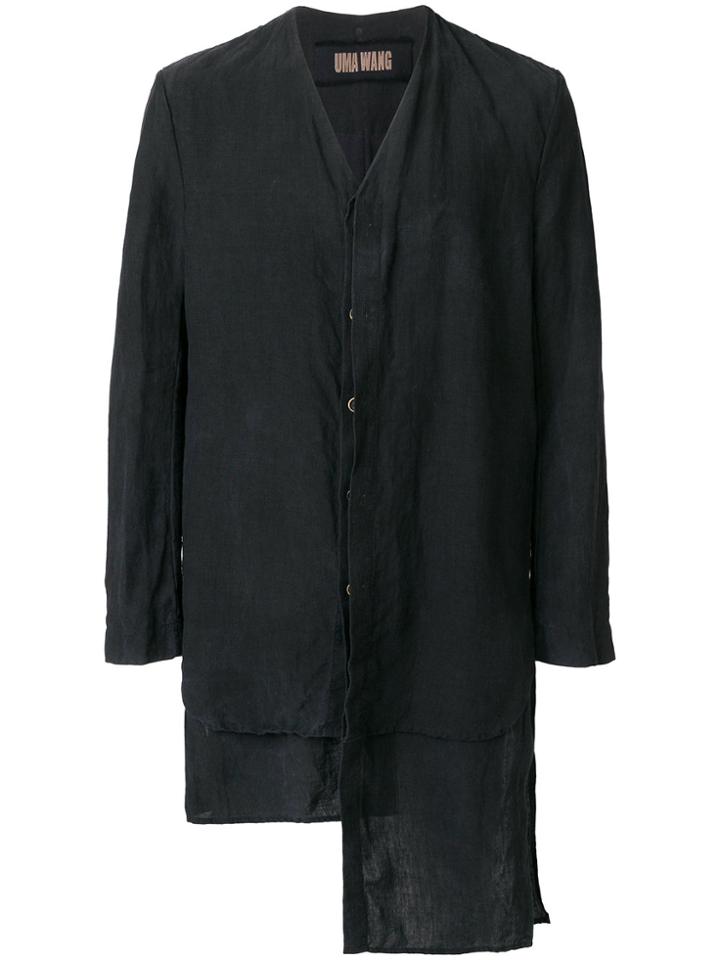 Uma Wang Asymmetric Layered Front Jacket - Black