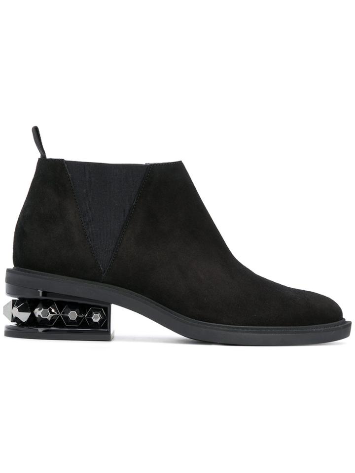 Nicholas Kirkwood Crystal Heel Ankle Boots - Black