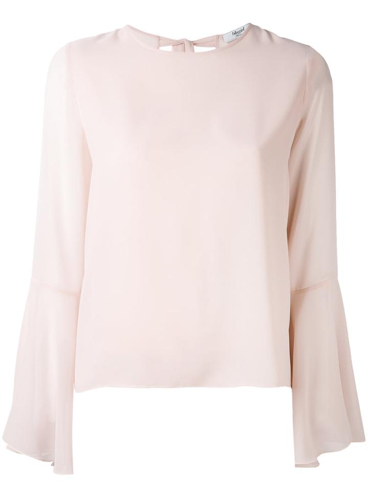 Blugirl - Rear Tie Detail Blouse - Women - Polyester - 42, Pink/purple, Polyester