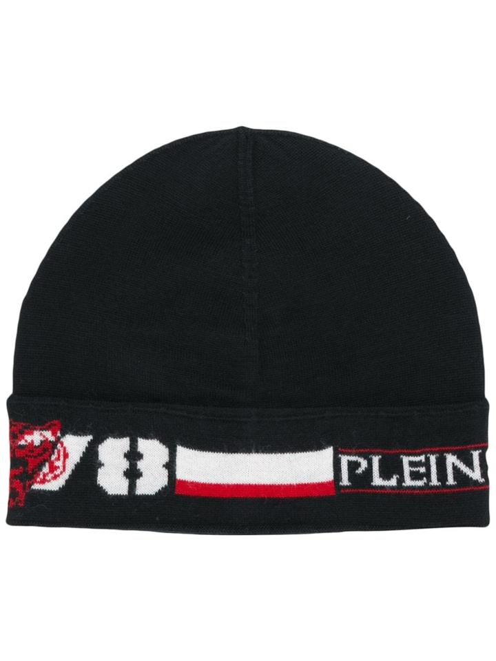 Plein Sport Logo Trim Beanie - Black