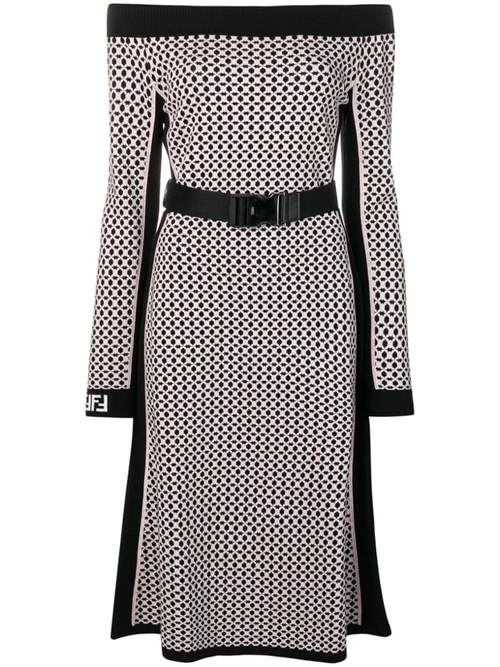 Fendi Belted Midi Dress - Pink