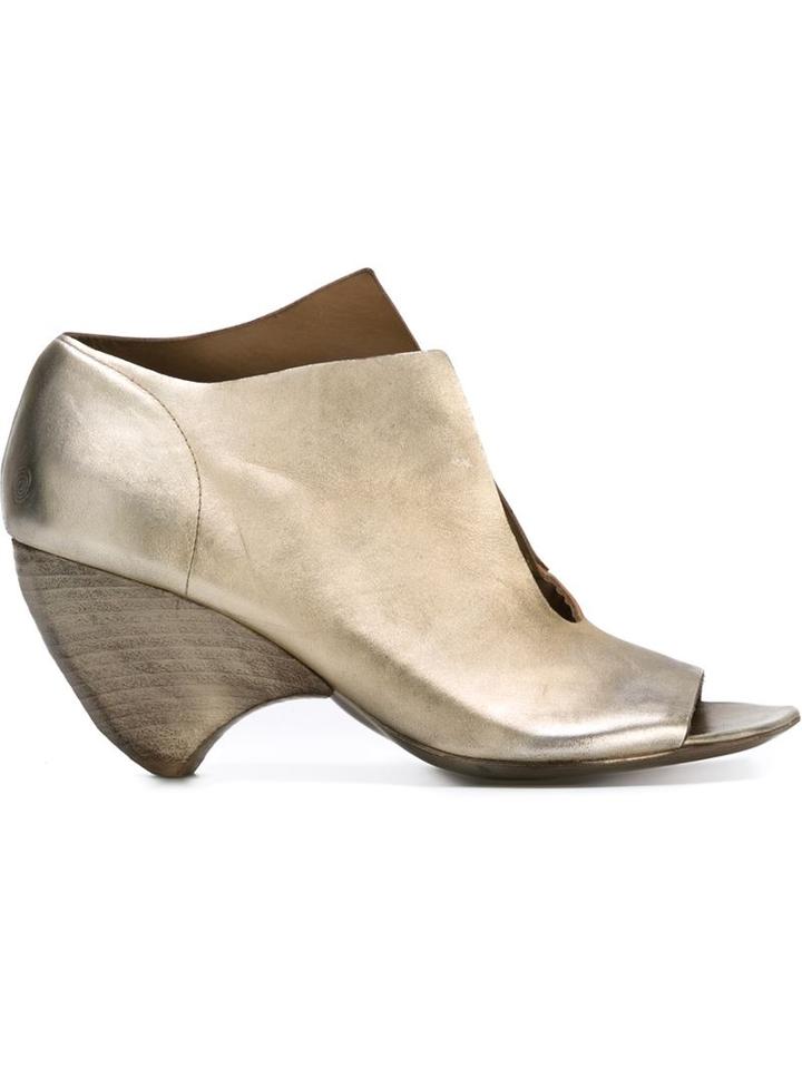 Marsèll Distressed Low-heel Sandals, Women's, Size: 37, Grey, Leather