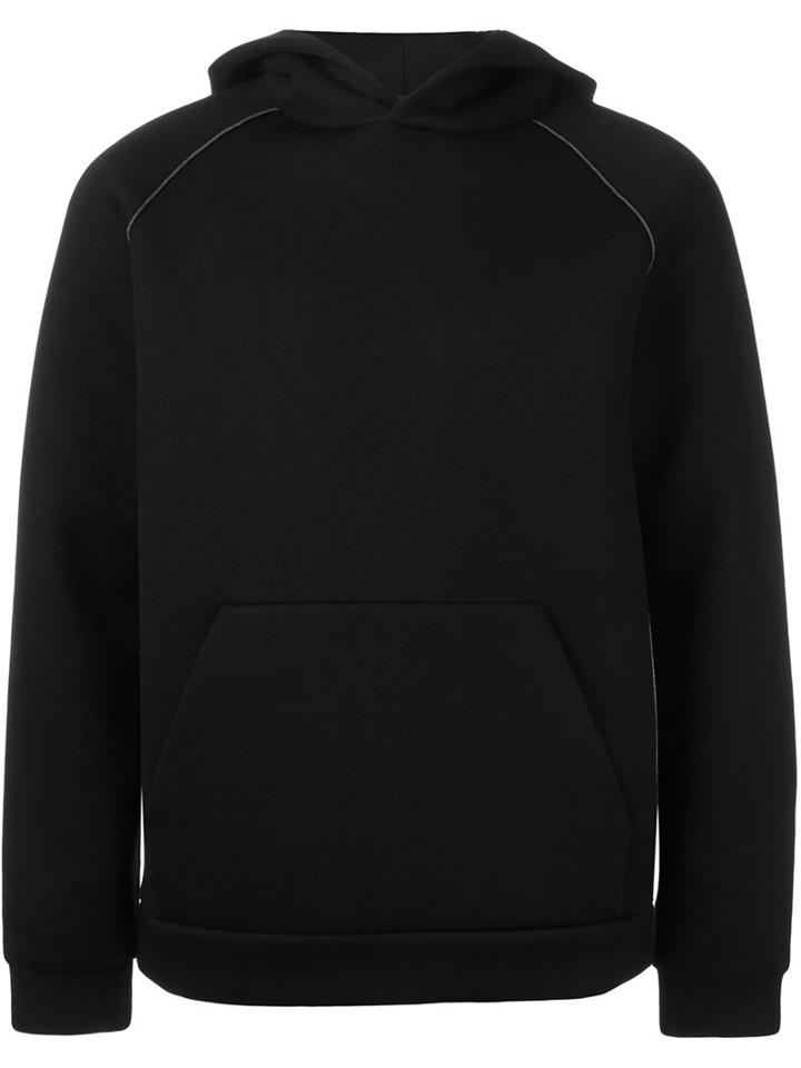 T By Alexander Wang Scuba Neoprene Hoodie, Men's, Size: Xs, Black, Polyurethane/rayon
