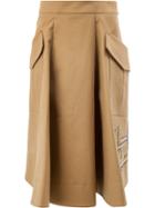 Carven Beaded A-line Skirt - Brown