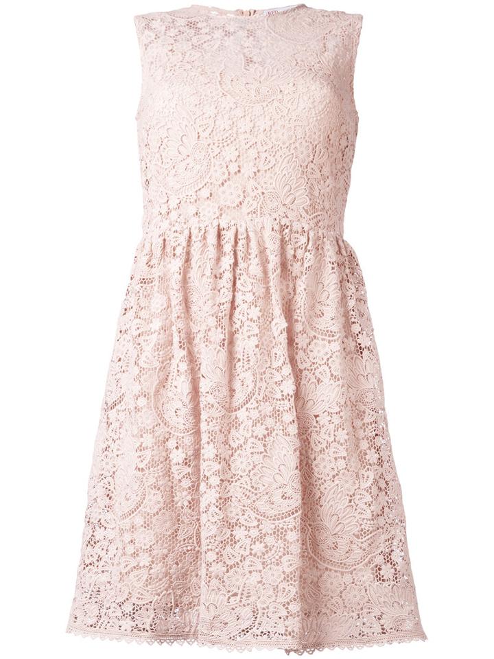 Red Valentino Macramé Flared Dress, Women's, Size: 40, Pink/purple, Cotton/silk/polyester/polyamide
