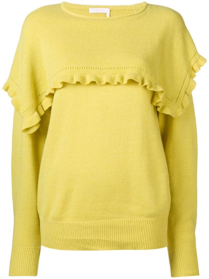 See By Chloé Frill-trim Fitted Sweater - Yellow