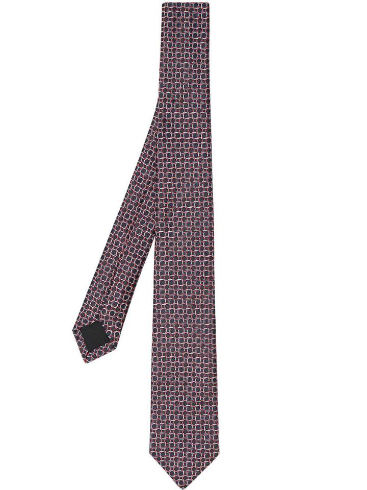 Burberry Slim Cut Micro Check Silk Jacquard Tie - Blue