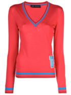 Versace Letter Patch Sweater - Red