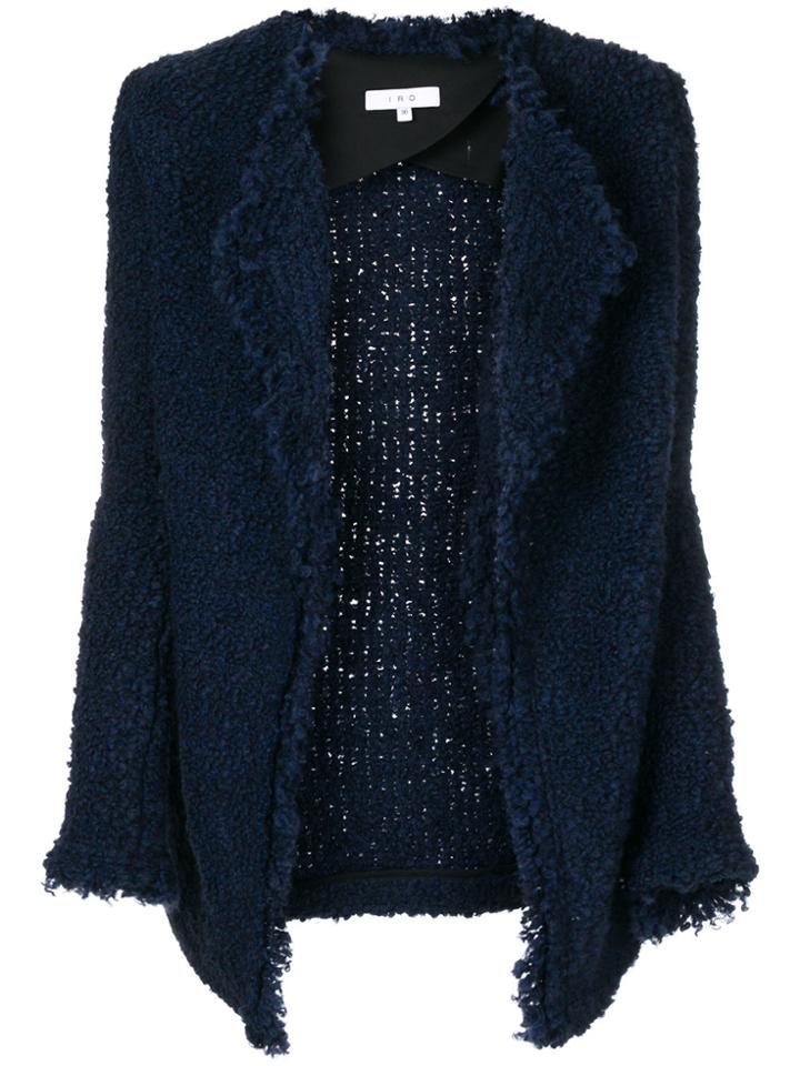 Iro Shawl Collar Open Cardi-coat - Blue