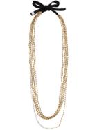 Maria Calderara Beads Layered Long Necklace - Nude & Neutrals