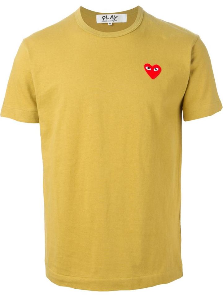 Comme Des Garçons Play Embroidered Heart T-shirt, Men's, Size: Medium, Green, Cotton