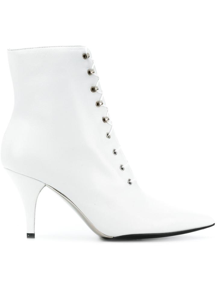 Calvin Klein 205w39nyc Lace Up Boots - White