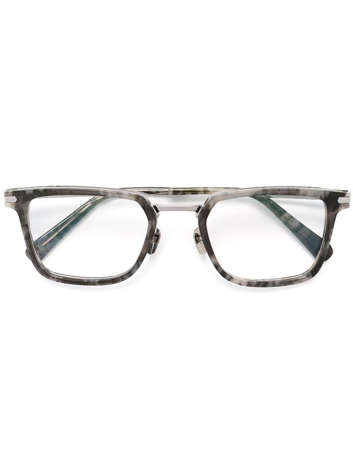 Brioni Rectangular Glasses, Grey, Acetate/titanium