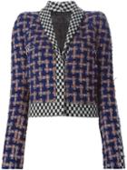 Haider Ackermann Cropped Tweed Jacket, Women's, Size: 38, Cotton/acrylic/wool