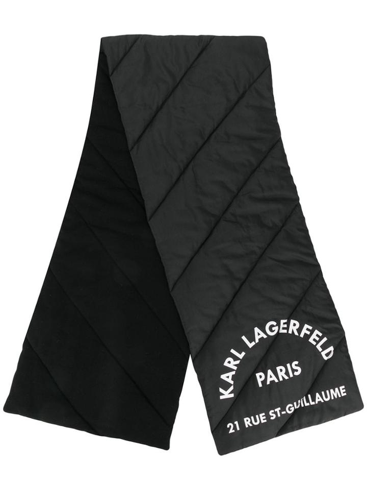 Karl Lagerfeld Rue St Guillaume Puffer Scarf - Black