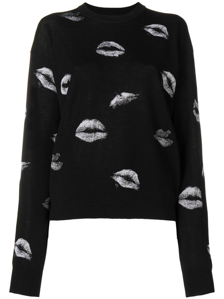 Sonia Rykiel Kiss Print Jumper - Black