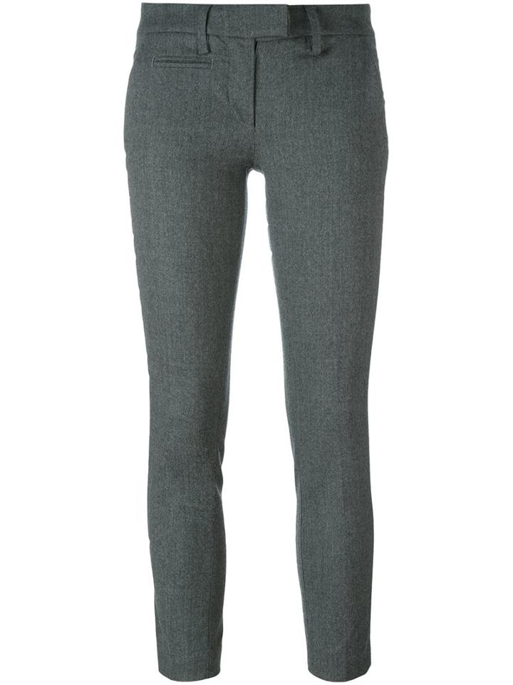 Dondup 'aslan' Cropped Trousers, Women's, Size: 30, Grey, Spandex/elastane/acetate/viscose/virgin Wool