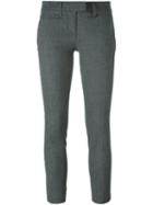 Dondup 'aslan' Cropped Trousers, Women's, Size: 30, Grey, Spandex/elastane/acetate/viscose/virgin Wool