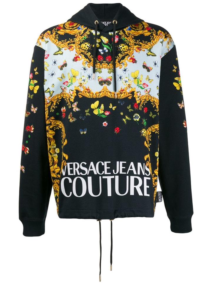 Versace Jeans Couture Baroque Logo Hoodie - Black