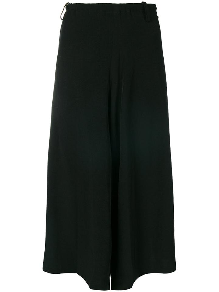 Y's Relaxed Crepe Culottes - Black