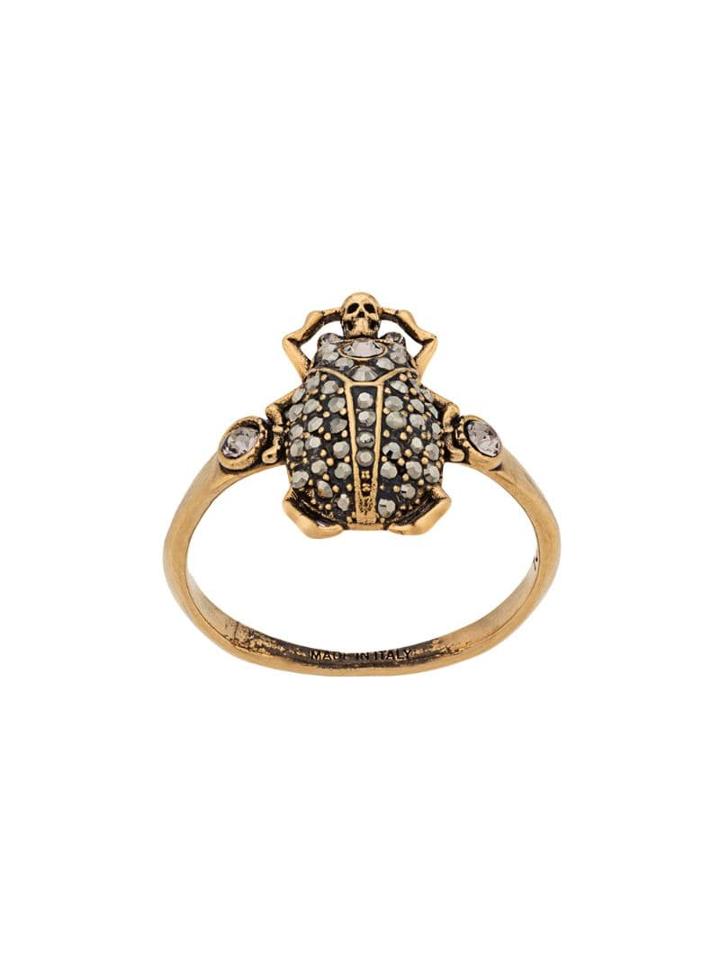 Alexander Mcqueen Skull Beetle Ring - Gold