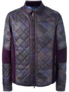 Etro Zipped Padded Jacket, Men's, Size: Large, Pink/purple, Nylon/polyester/cotton/viscose