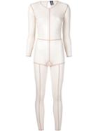 Ann Demeulemeester Exposed Seam Sheer Jumpsuit, Women's, Size: 38, Nude/neutrals, Nylon/spandex/elastane