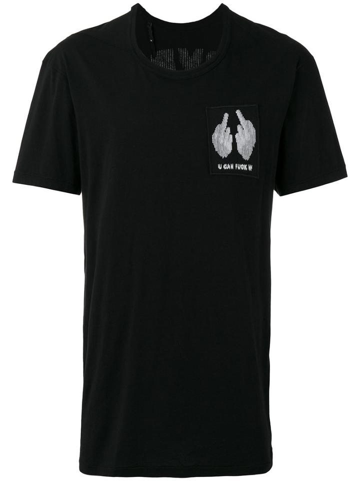 11 By Boris Bidjan Saberi Rear Print T-shirt, Men's, Size: Medium, Black, Cotton