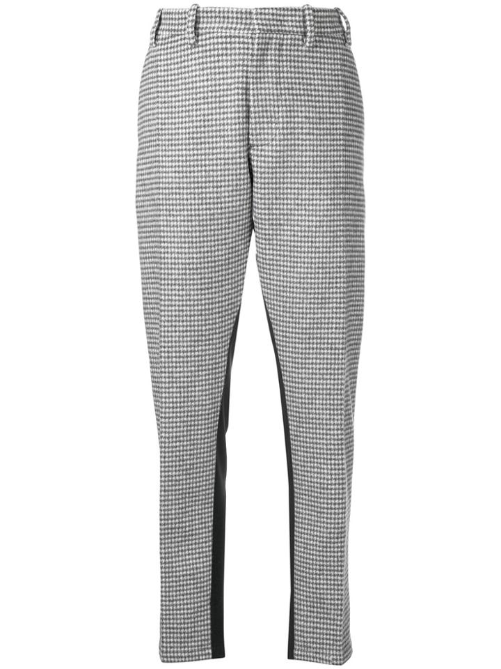 No21 Houndstooth Print Cropped Trousers - Black