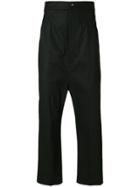 Rick Owens High-waisted Dropped Crotch Trousers - Black