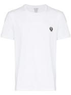 Dolce & Gabbana Logo Flag Embroidered Cotton T Shirt - White