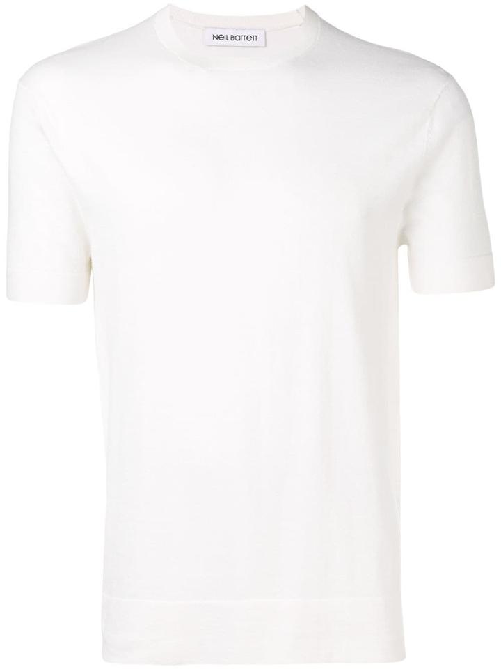 Neil Barrett Knitted Plain T-shirt - White